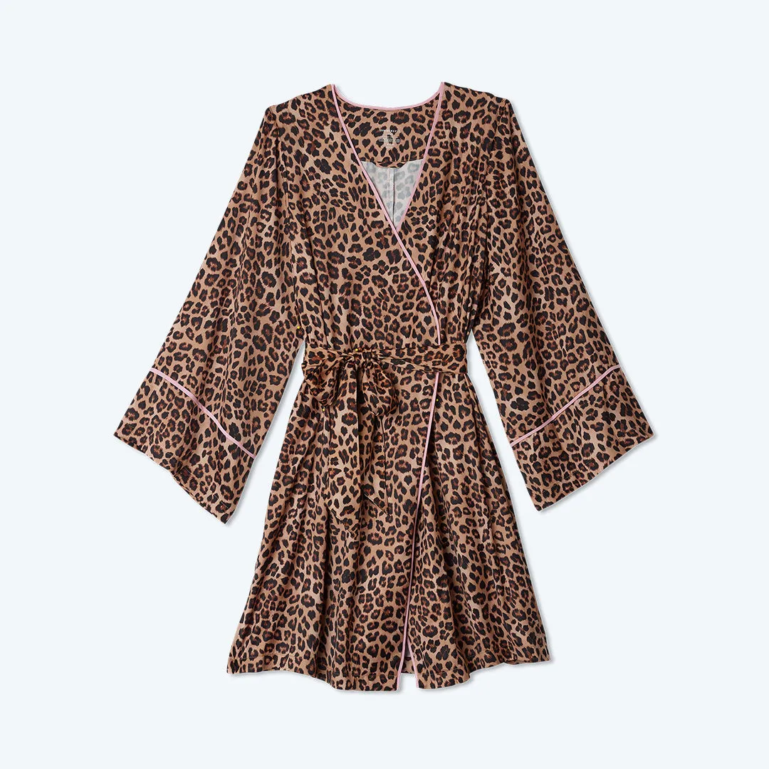 The Cloud 9 Silky Robe - Leopard & Pink Sky sold by Summersalt product image thumbnail 4