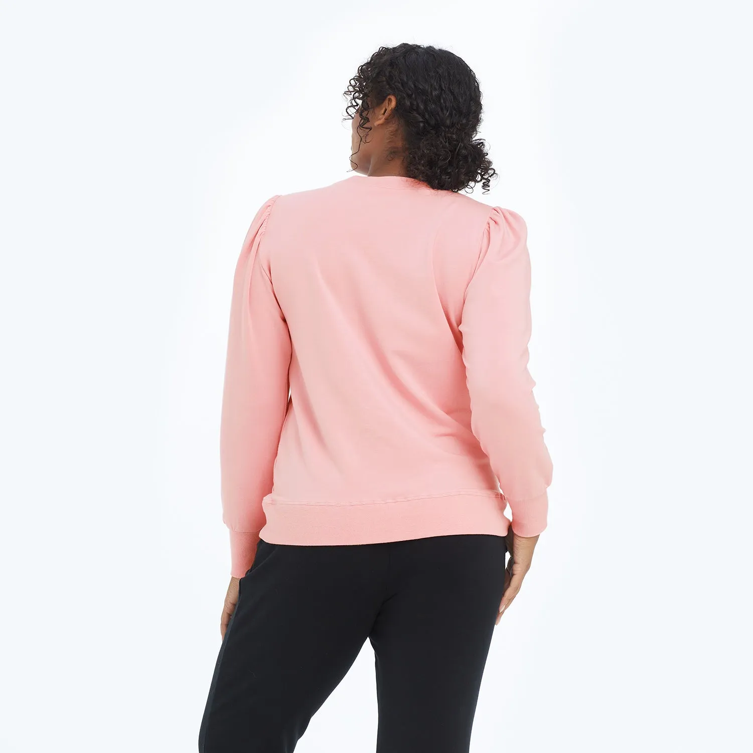 The Softest French Terry Puff Sleeve Pullover - Pink Sky sold by Summersalt product image thumbnail 3