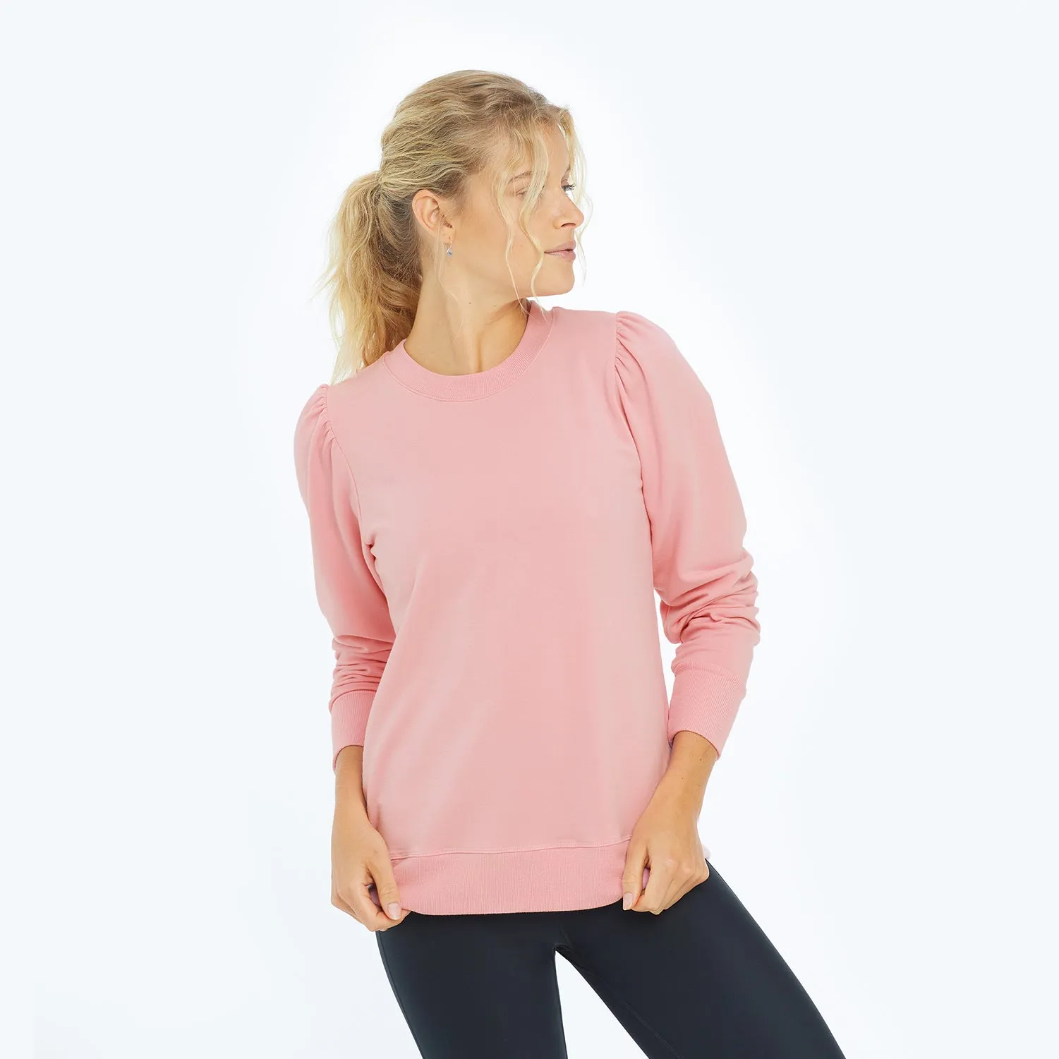 The Softest French Terry Puff Sleeve Pullover - Pink Sky sold by Summersalt product image thumbnail 4