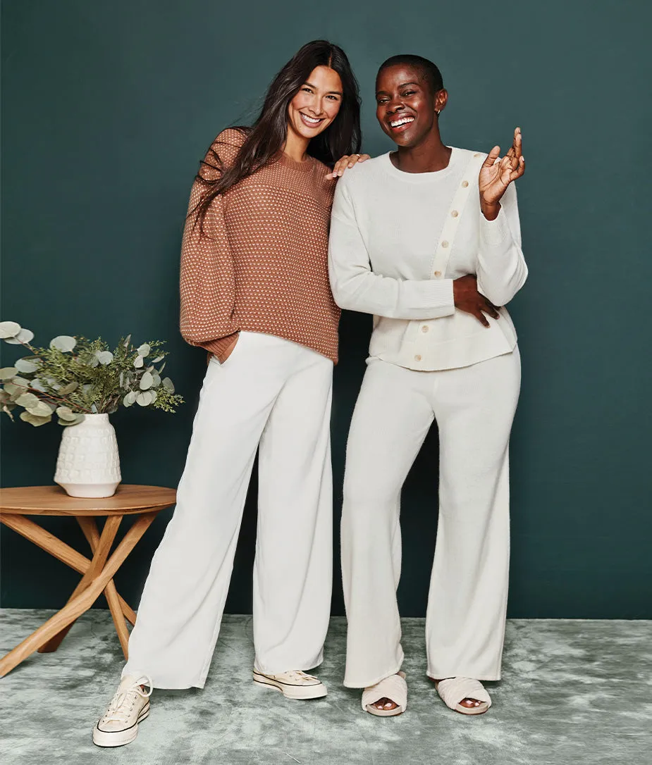 The Luxe Cashmere Blend Mix Stitch Sweater - Praline & White Sand sold by Summersalt product image thumbnail 4