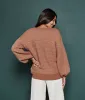 The Luxe Cashmere Blend Mix Stitch Sweater - Praline & White Sand sold by Summersalt