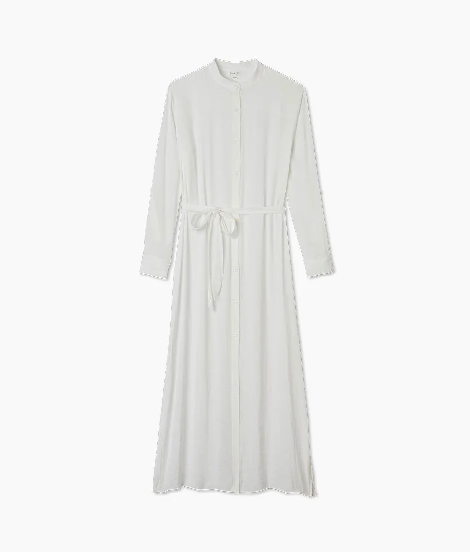 The Silky Luxe Long Effortless Shirtdress Cover-Up in White Sand sold by Summersalt product image thumbnail 5