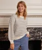 The Luxe Cashmere Blend Mix Stitch Sweater - Dune & Charcoal sold by Summersalt