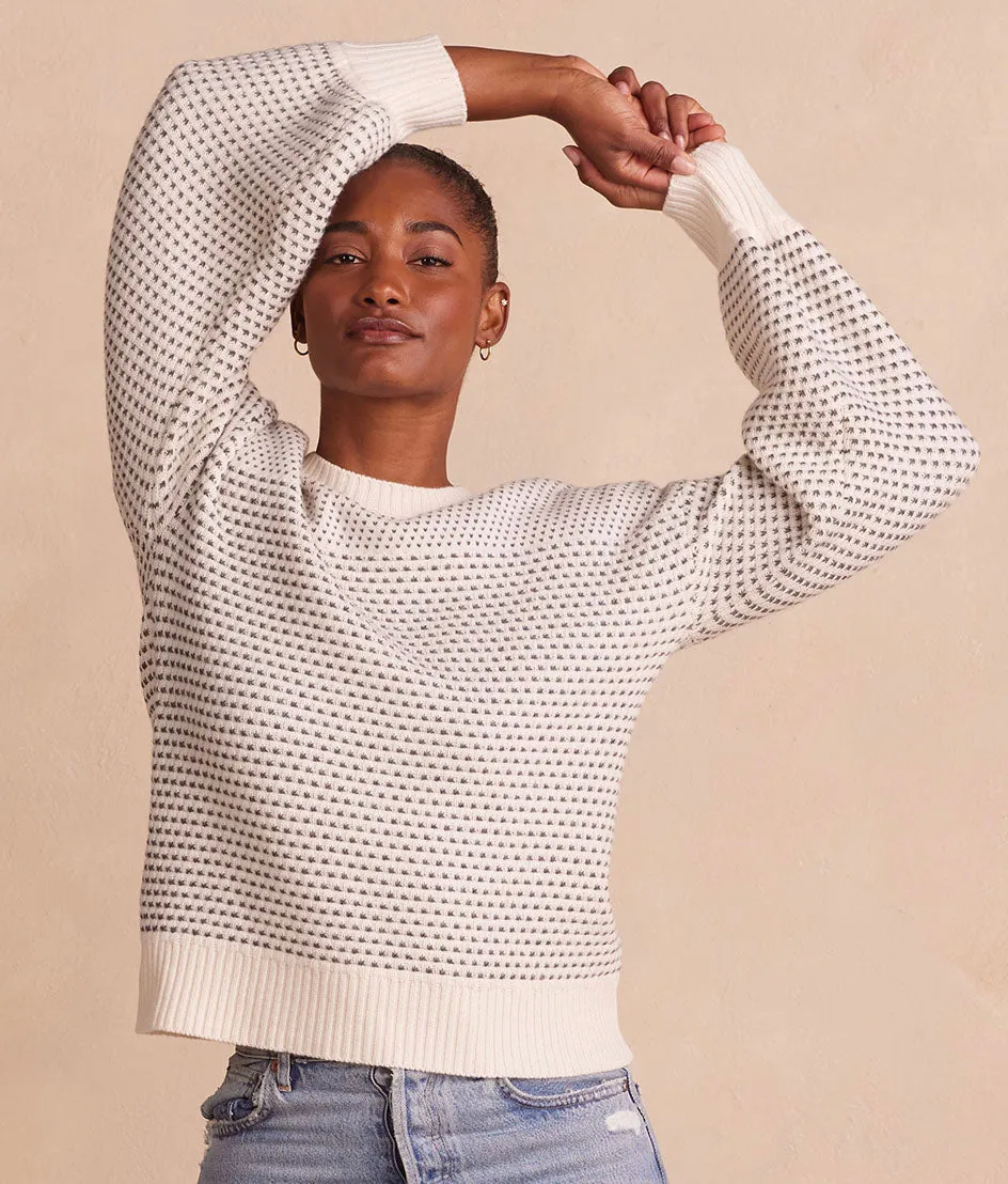 The Luxe Cashmere Blend Mix Stitch Sweater - Dune & Charcoal sold by Summersalt product image thumbnail 4