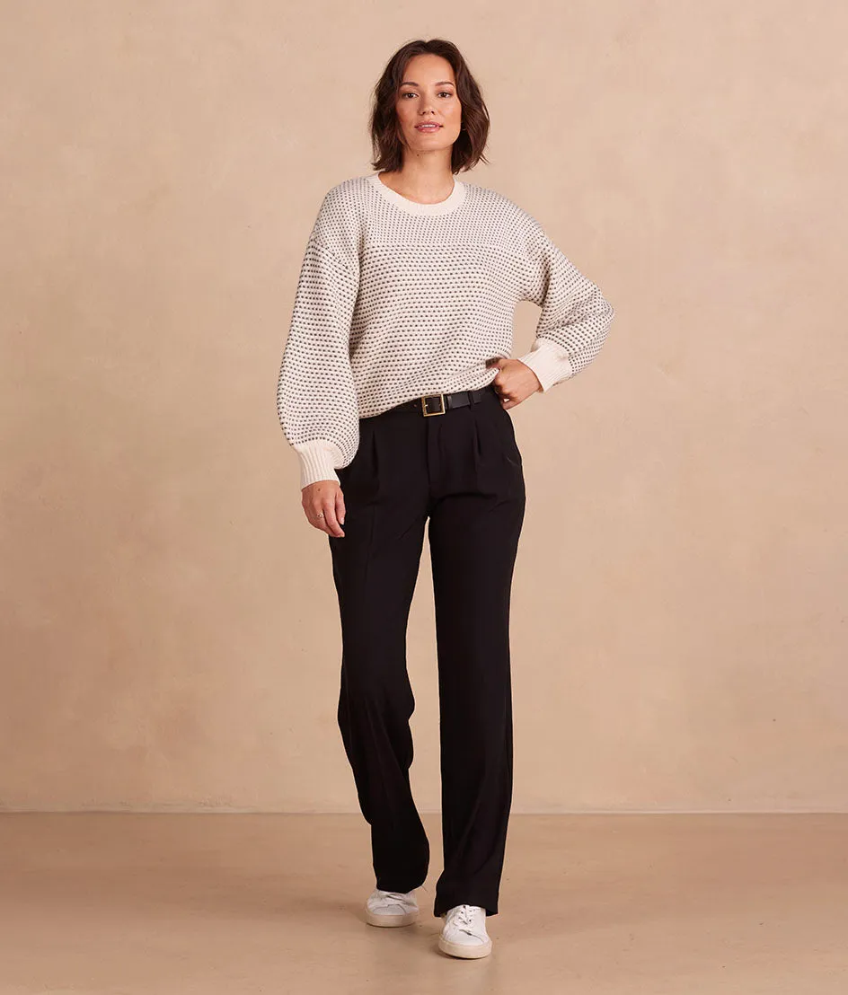 The Luxe Cashmere Blend Mix Stitch Sweater - Dune & Charcoal sold by Summersalt product image thumbnail 3