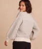 The Luxe Cashmere Blend Mix Stitch Sweater - Dune & Charcoal sold by Summersalt