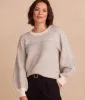 The Luxe Cashmere Blend Mix Stitch Sweater - Dune & Charcoal sold by Summersalt