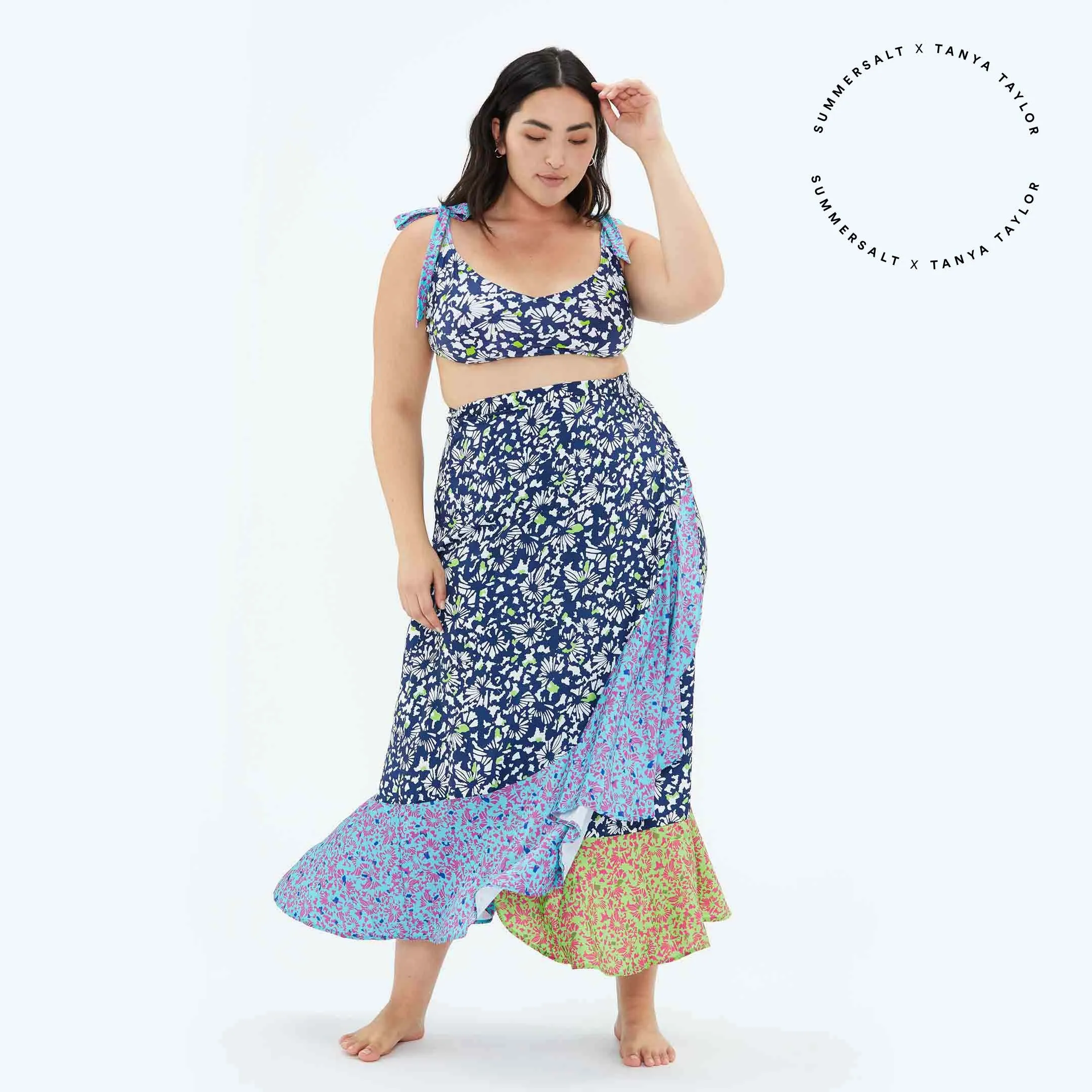 The Beach to Brunch Wrap Skirt - Multi Brushstroke sold by Summersalt product image thumbnail 4