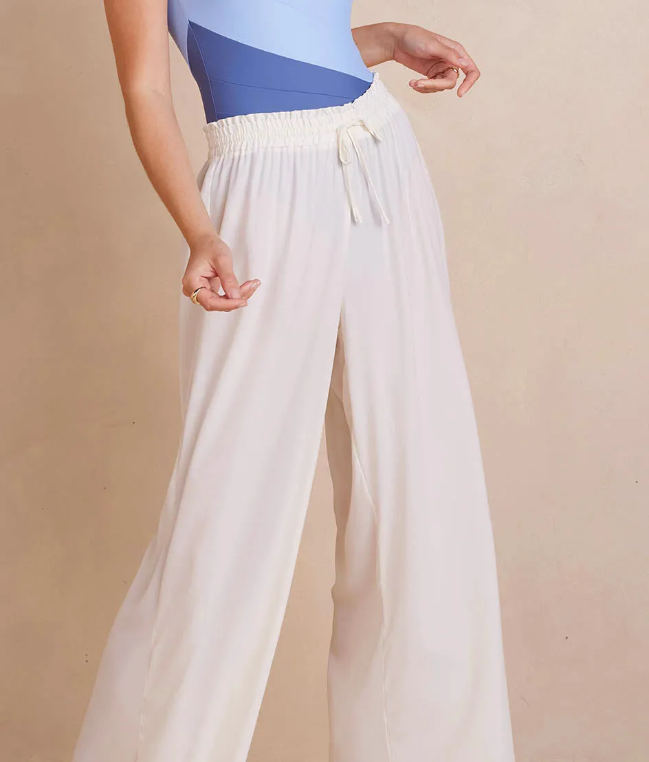 The Palazzo Pant With Ties - White Sand sold by Summersalt product image thumbnail 4