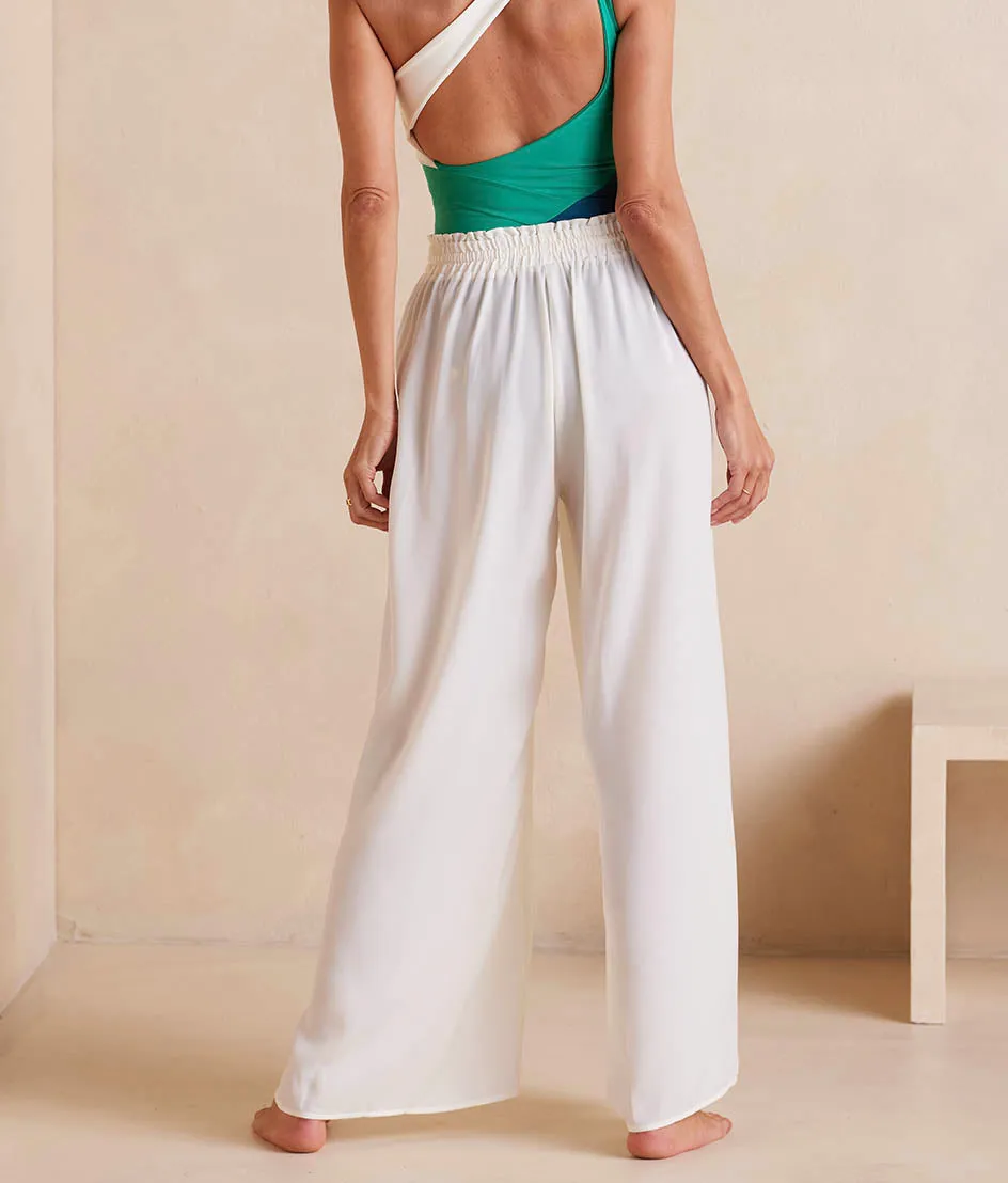The Palazzo Pant With Ties - White Sand sold by Summersalt product image thumbnail 2