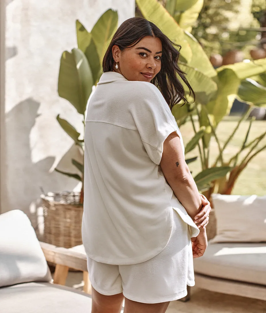 The Towel Terry Drawstring Shorts - White Sand sold by Summersalt product image thumbnail 2