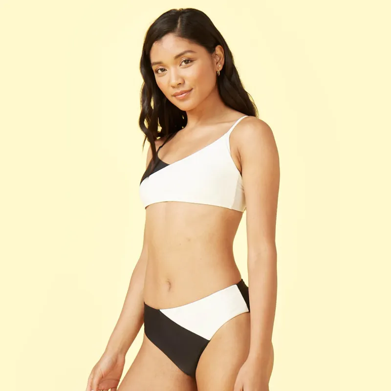The Diagonal Mid Rise Bottom - Sea Urchin & White Sand sold by Summersalt