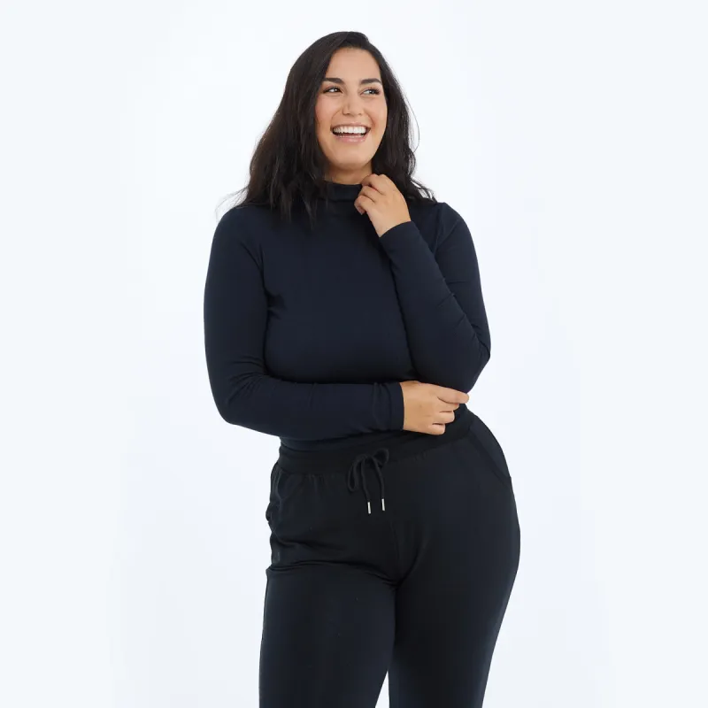 The Softest Ribbed Long Sleeve Mock Neck - Sea Urchin sold by Summersalt