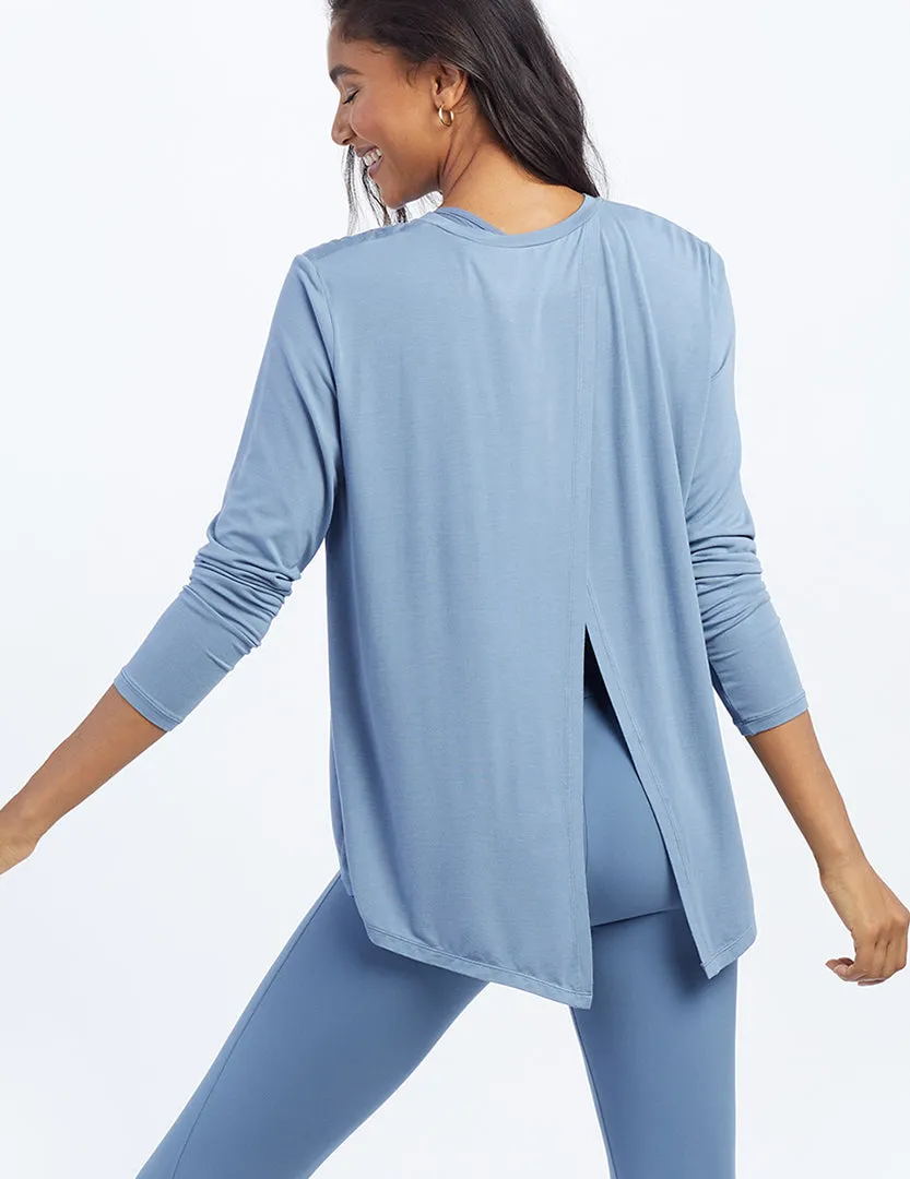 The Convertible Split Back Long Sleeve - Slate sold by Summersalt product image thumbnail 4
