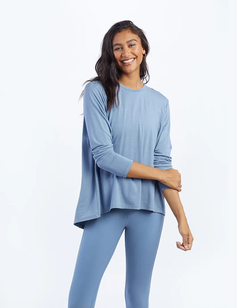 The Convertible Split Back Long Sleeve - Slate sold by Summersalt