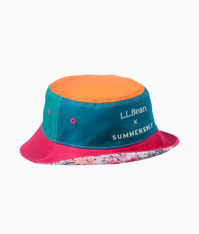 The Kids’ Reversible Bucket Hat - Watercolor Floral in Strawberry made by Summersalt