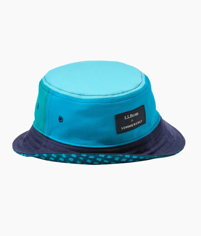 The Kids’ Reversible Bucket Hat - Mixed Gingham in Deep Sea made by Summersalt