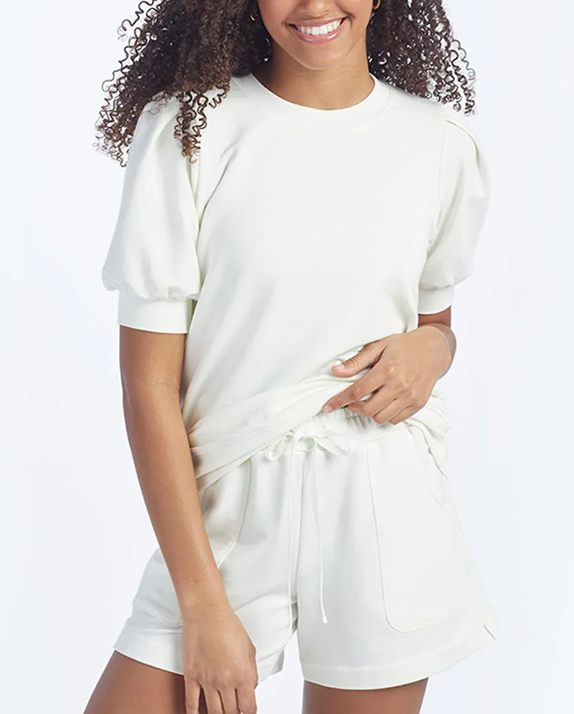 The Softest French Terry Puff Short Sleeve Top - White Sand sold by Summersalt product image thumbnail 3
