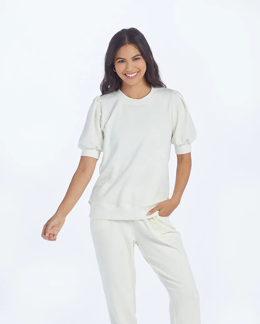 The Softest French Terry Puff Short Sleeve Top - White Sand sold by Summersalt product image thumbnail 5
