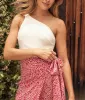 The Easy Breezy Voile Sarong - Outbloom in Lava & Hibiscus sold by Summersalt