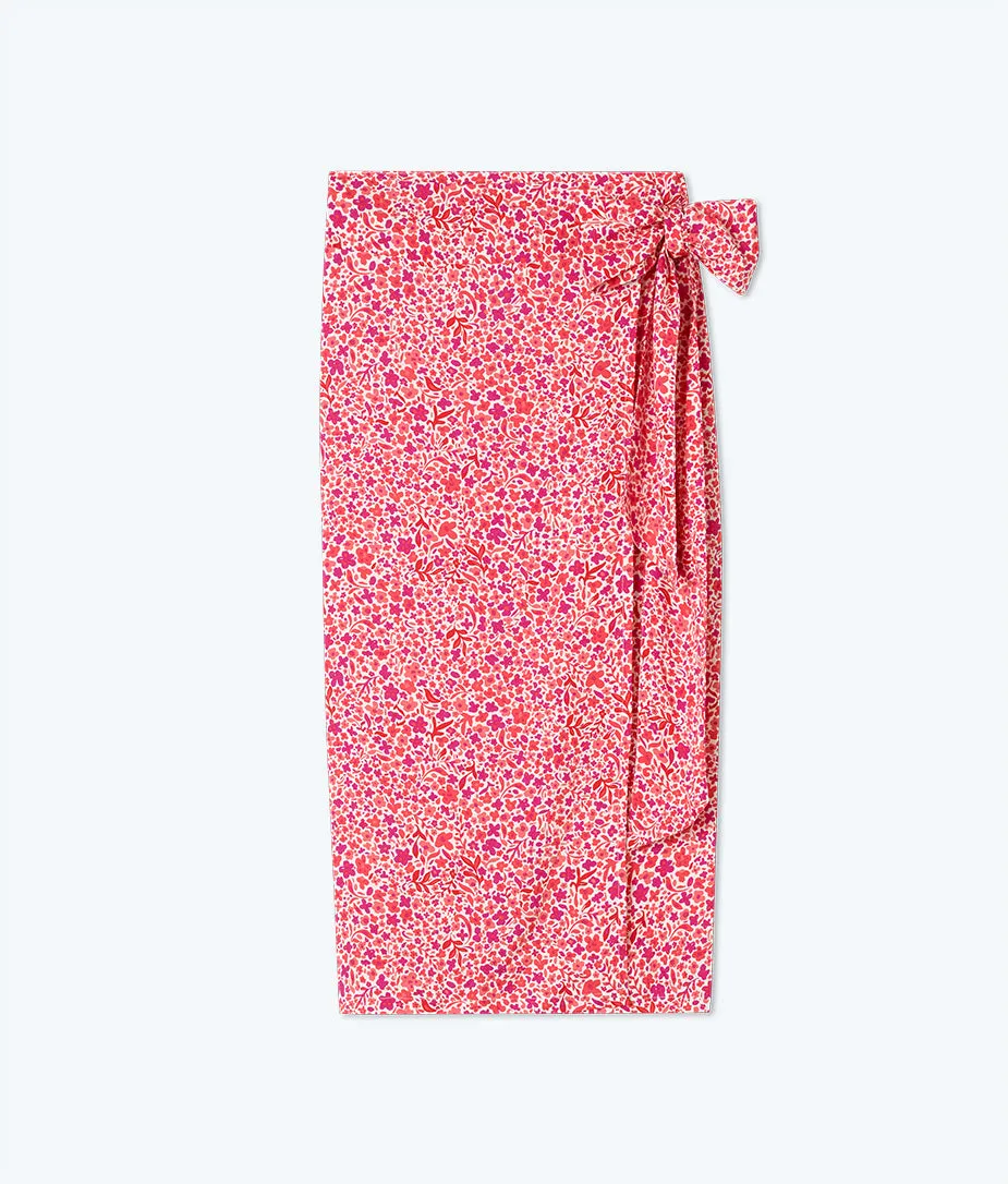The Easy Breezy Voile Sarong - Outbloom in Lava & Hibiscus sold by Summersalt product image thumbnail 4