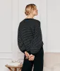 The Luxe Cashmere Blend Mix Stitch Sweater - Sea Urchin & White Sand sold by Summersalt