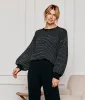 The Luxe Cashmere Blend Mix Stitch Sweater - Sea Urchin & White Sand sold by Summersalt