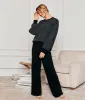 The Luxe Cashmere Blend Mix Stitch Sweater - Sea Urchin & White Sand sold by Summersalt