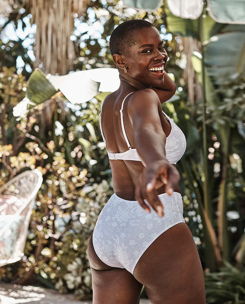 The Seamed High Leg High Rise Bottom - Vintage Floral in Lavender sold by Summersalt