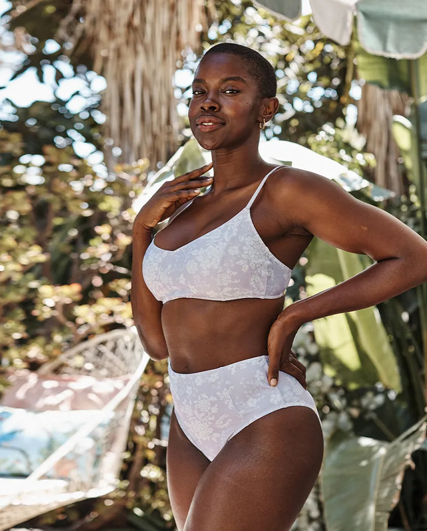 The Seamed High Leg High Rise Bottom - Vintage Floral in Lavender sold by Summersalt product image thumbnail 3