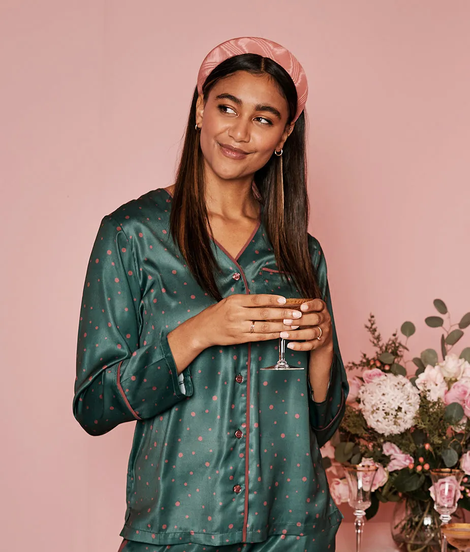 The Cloud 9 Silky Pajama Set - Celestial Dot in Eden & Rosewood sold by Summersalt product image thumbnail 2