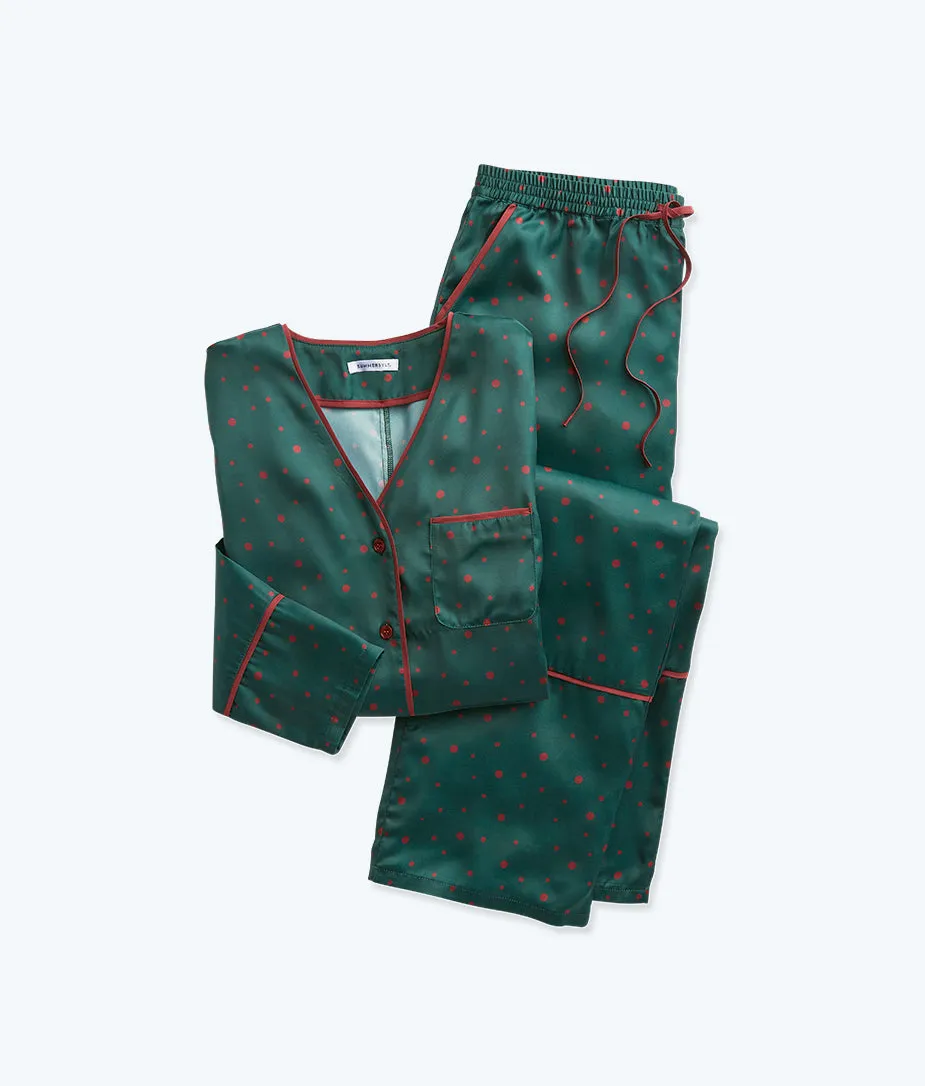 The Cloud 9 Silky Pajama Set - Celestial Dot in Eden & Rosewood sold by Summersalt product image thumbnail 4