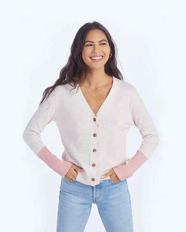 The Perfect Lightweight Cardigan - Coral & Pink Sand sold by Summersalt