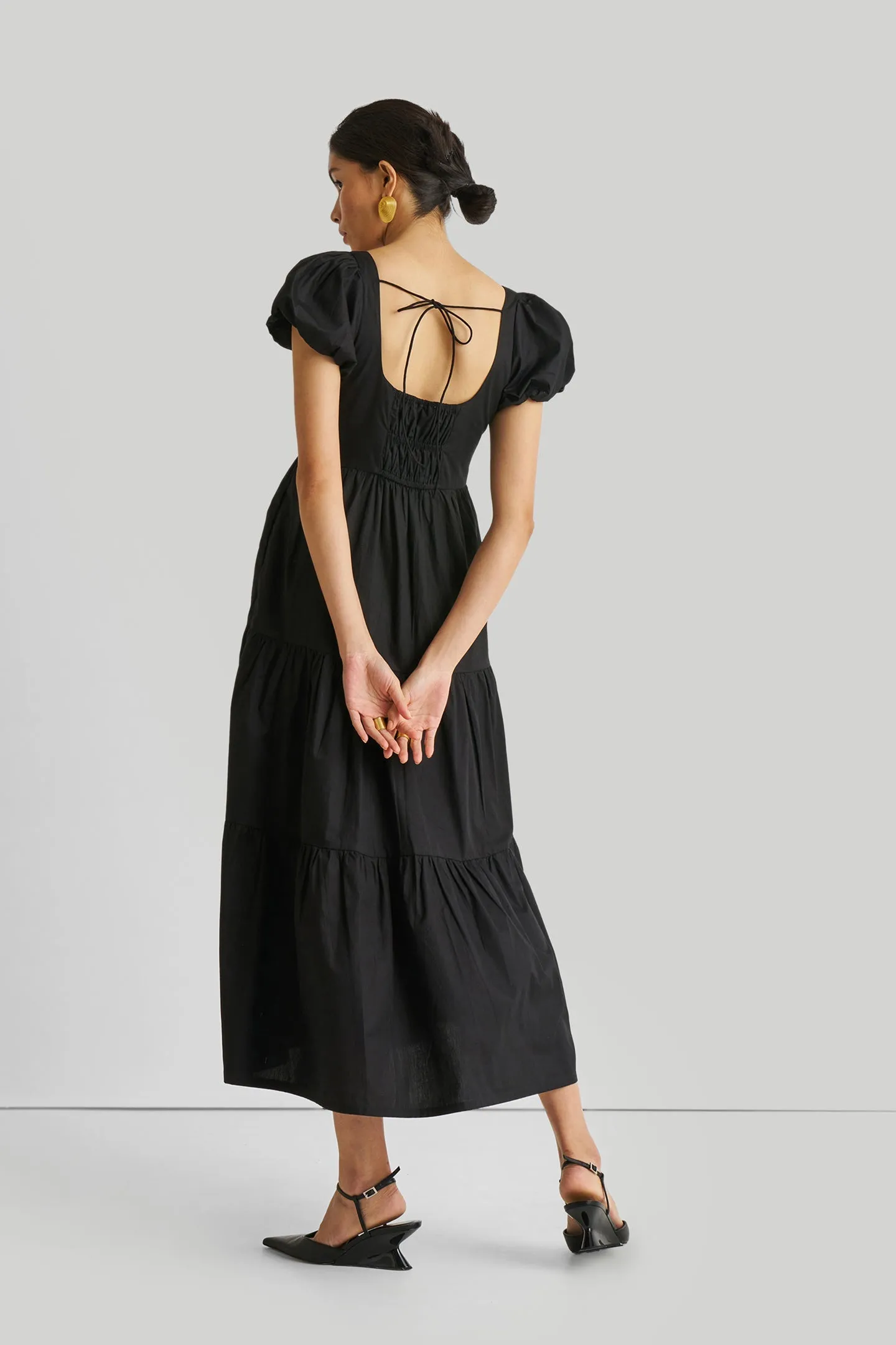 Puff Sleeved Tiered Maxi Dress in Black sold by Summersalt product image thumbnail 2