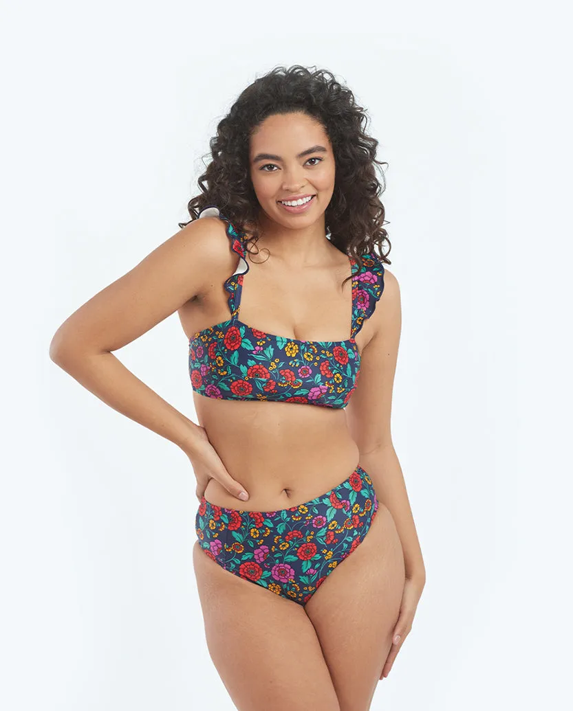 The Ruffle Oasis Bikini Top - Midnight Bloom sold by Summersalt product image thumbnail 4