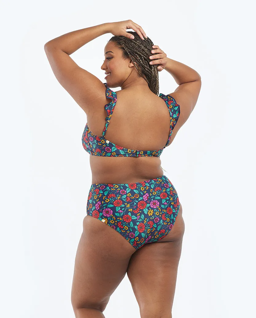 The Ruffle Oasis Bikini Top - Midnight Bloom sold by Summersalt product image thumbnail 2