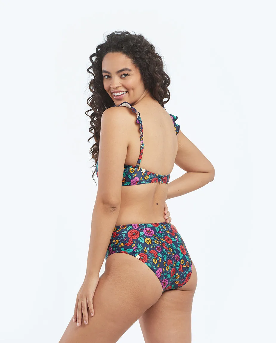 The Ruffle Oasis Bikini Top - Midnight Bloom sold by Summersalt product image thumbnail 5