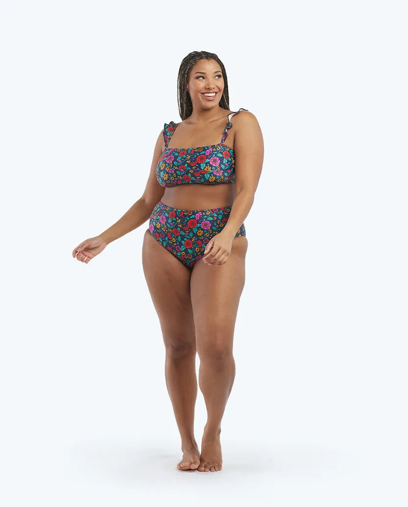 The Ruffle Oasis Bikini Top - Midnight Bloom sold by Summersalt product image thumbnail 3