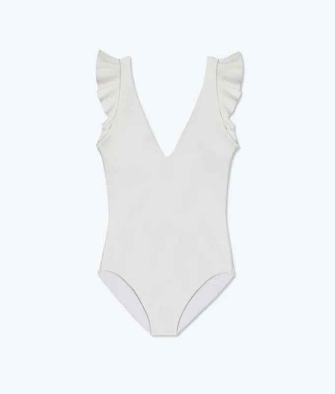 The Ruffle Backflip - White Sand sold by Summersalt