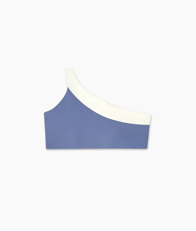 The Sidestroke Bikini Top - Blue Mountain & White Sand sold by Summersalt