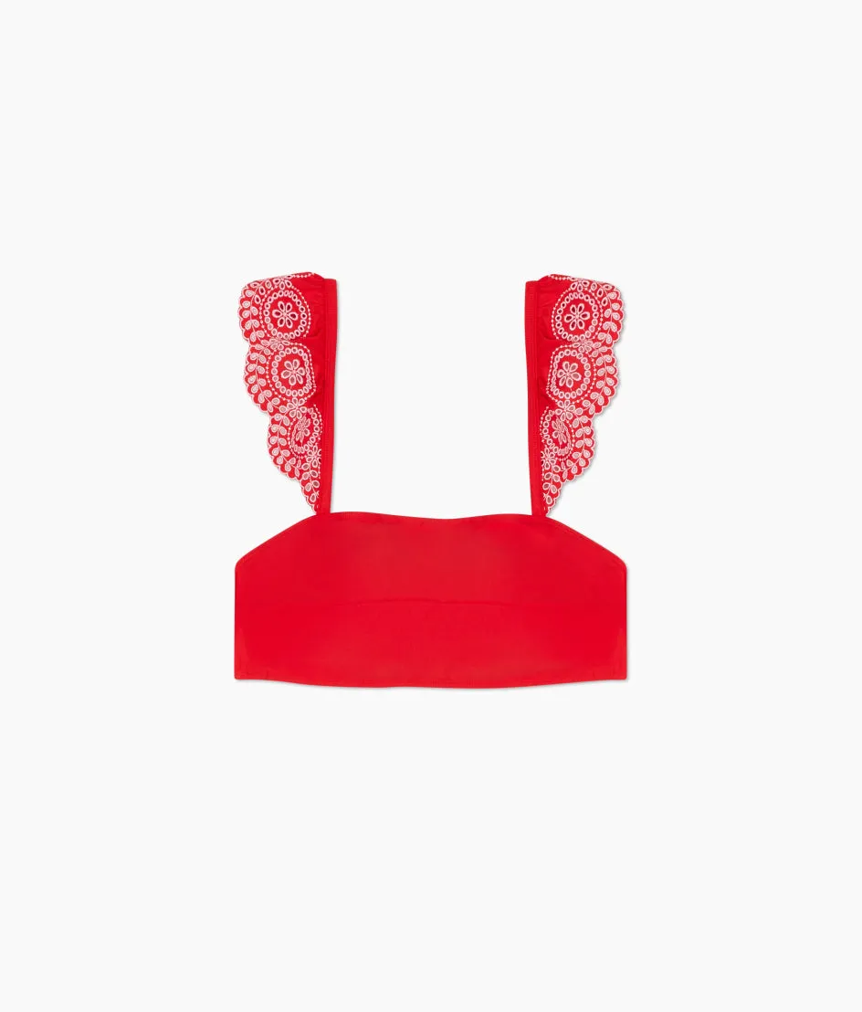 The Eyelet Ruffle Oasis Top - Lava sold by Summersalt product image thumbnail 5