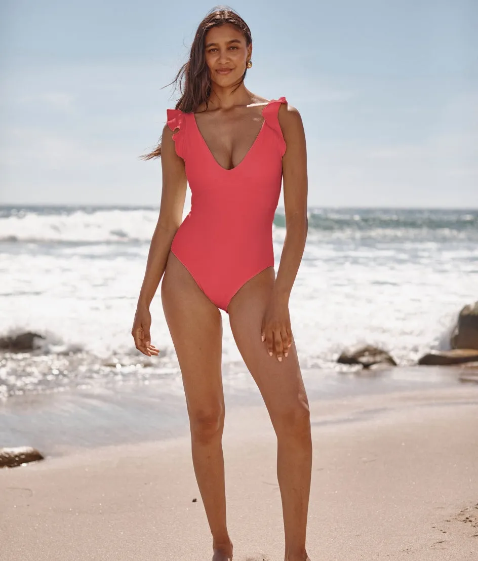 The Ruffle Backflip - Watermelon sold by Summersalt