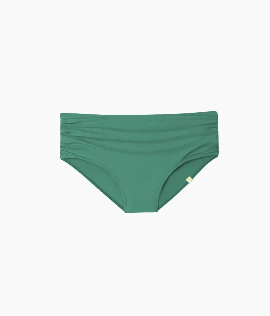 The Ruched High Leg High Rise Bottom - Ocean Jade sold by Summersalt product image thumbnail 3