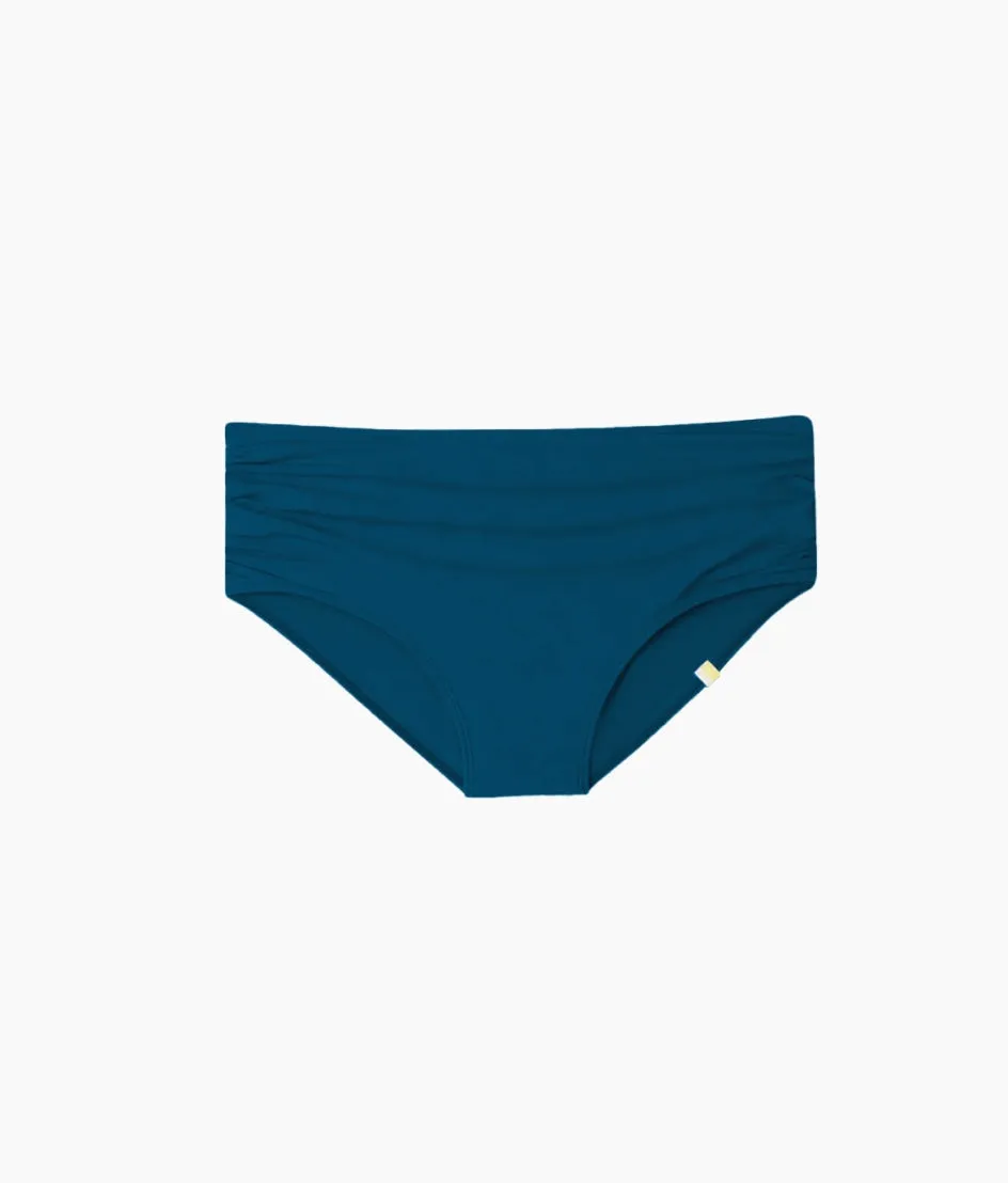 The Ruched High Leg High Rise Bottom - Seaweed sold by Summersalt