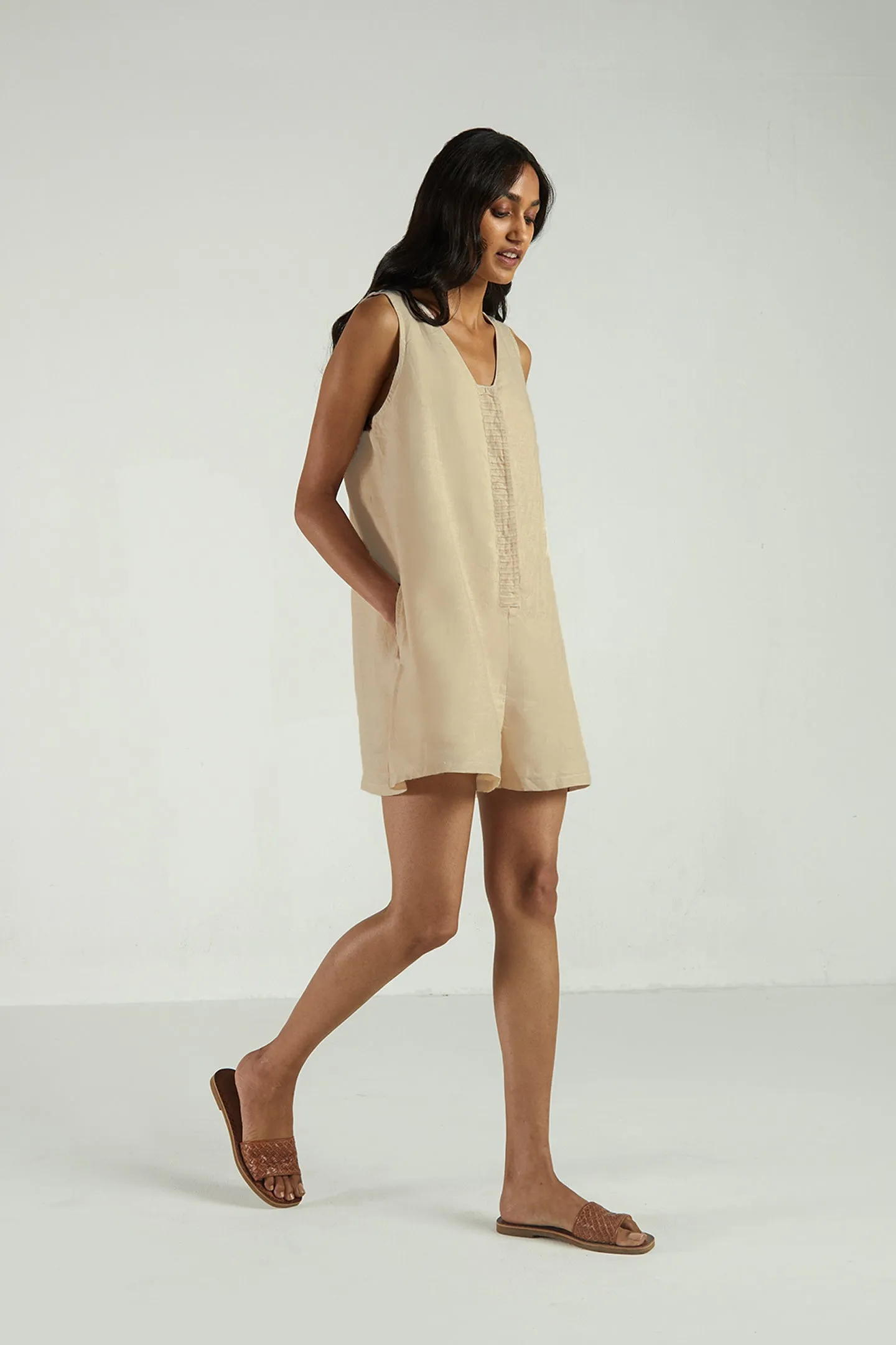 Romp and Play Romper In Neutral Beige sold by Summersalt product image thumbnail 4