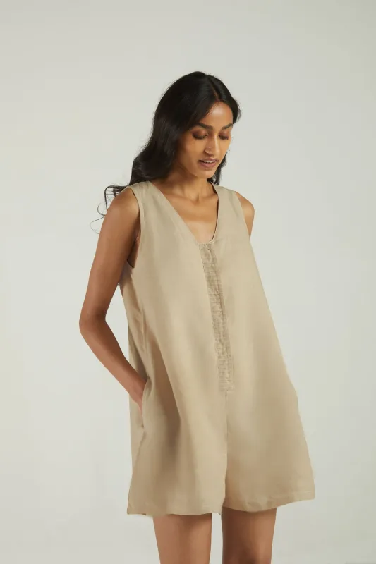 Romp and Play Romper In Neutral Beige sold by Summersalt
