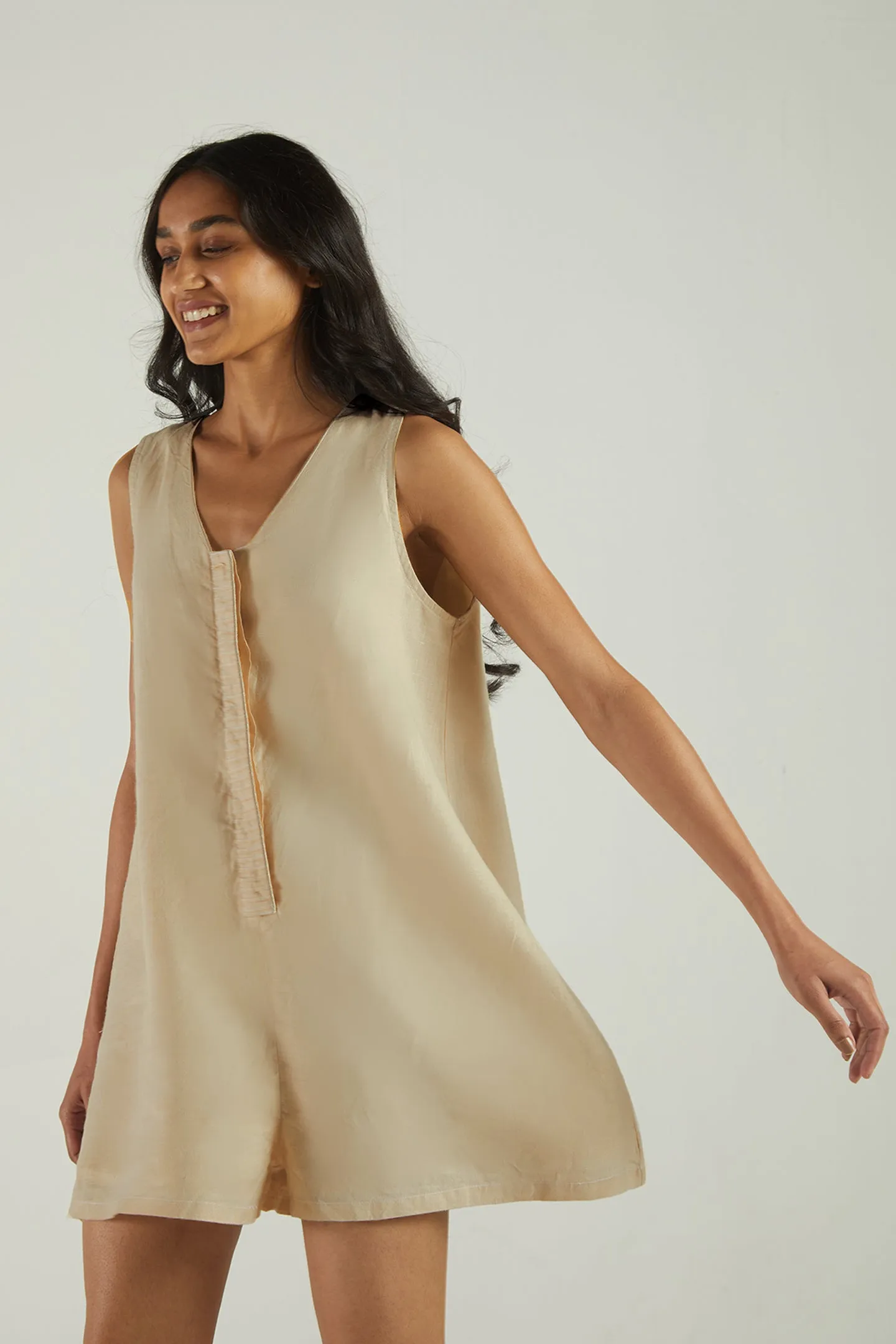 Romp and Play Romper In Neutral Beige sold by Summersalt product image thumbnail 3