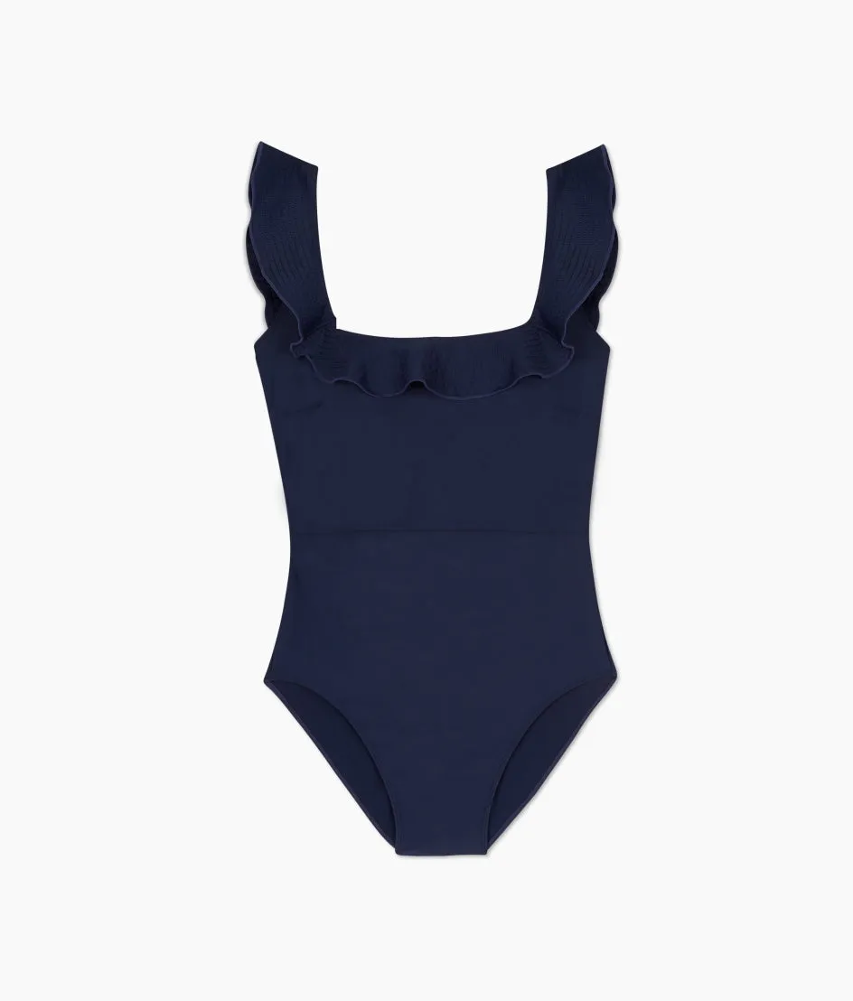 The Ruffle Seaway Square Neck One-Piece - Deep Sea sold by Summersalt product image thumbnail 4