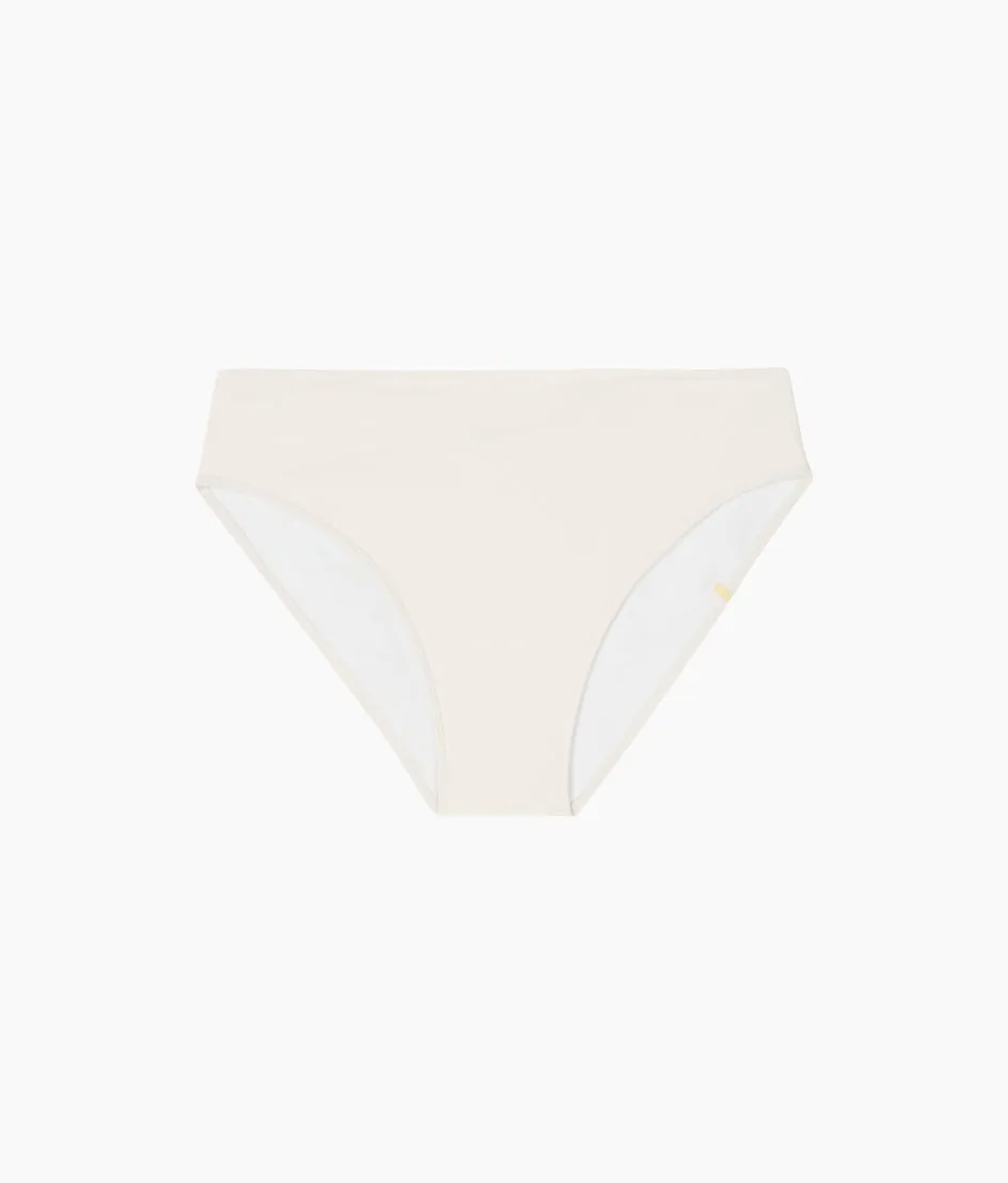 The Classic Mid-Rise Bikini Bottom - White Sand sold by Summersalt