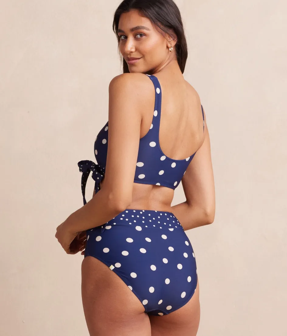 The Wrap High Leg High Rise Bikini Bottom - Nautical Sky & Coastal Dot sold by Summersalt product image thumbnail 2